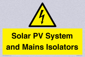 Solar PV System and Mains Isolators
